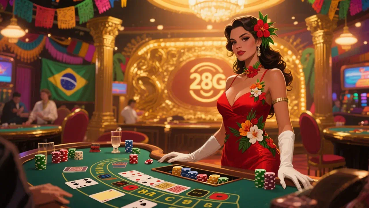 8zz.com mesa refinada de bacará com fichas e apostas visíveis