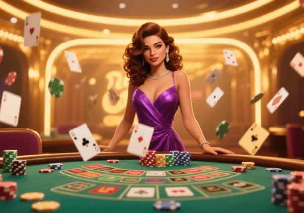 Mesa de bacará com apostas abertas